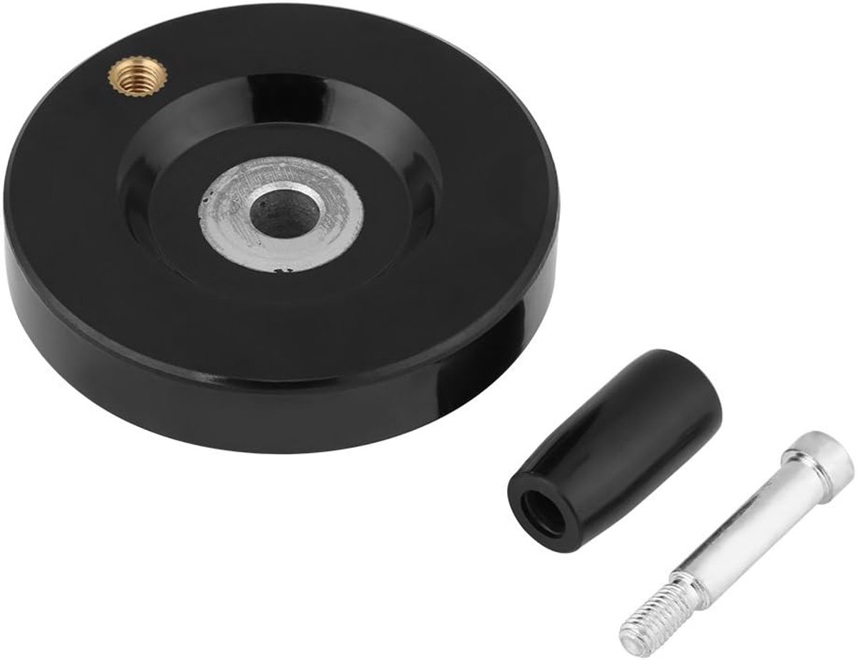 Ribbelhandwiel zwart draaibank freesmachine achter ribbelwiel met draaigreep voor freesmachine lijn schroef staaf (8 x 63 mm)