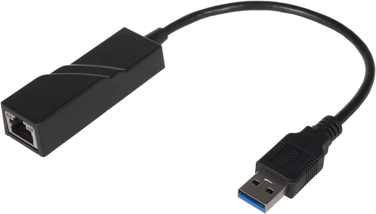Adapter USB 3.0 naar LAN RJ45 Ethernet 10/100/1000 Mbit, zwart