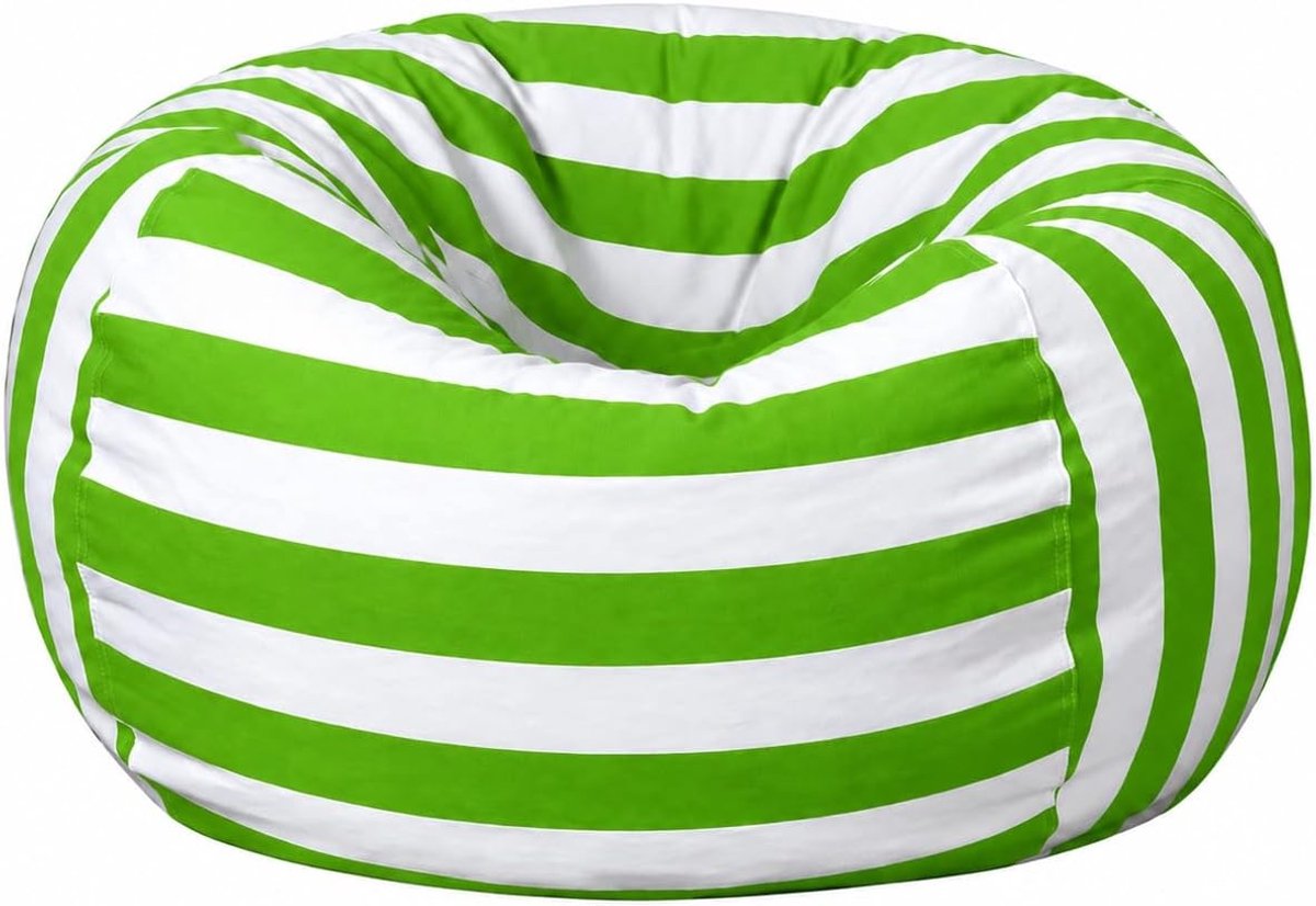 Zitzak voor kinderen, 96,5 cm, extra groot, knuffeldier, opslag, comfortabele zitzak, canvas voor slaapkamer, kinderkamer, speelkamer (groen)