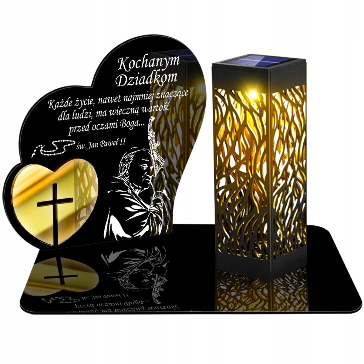 LED Hart 3D Zonnekaars - Eeuwige Grafkaars
