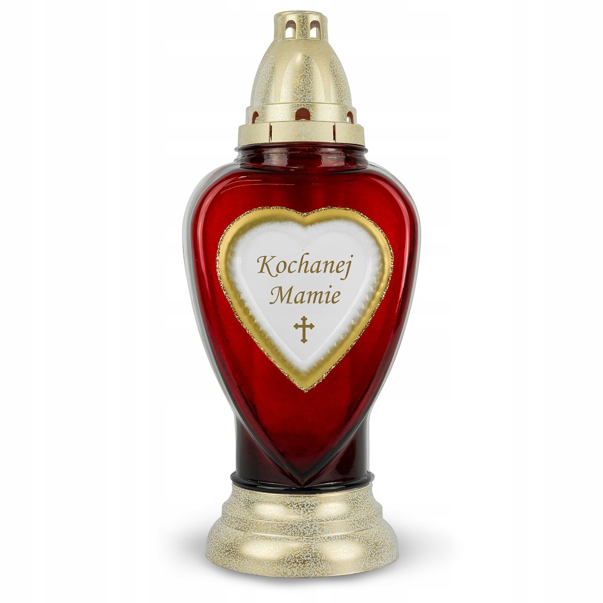 Merloos Rode Glazen Graflicht 31 cm voor Moeder