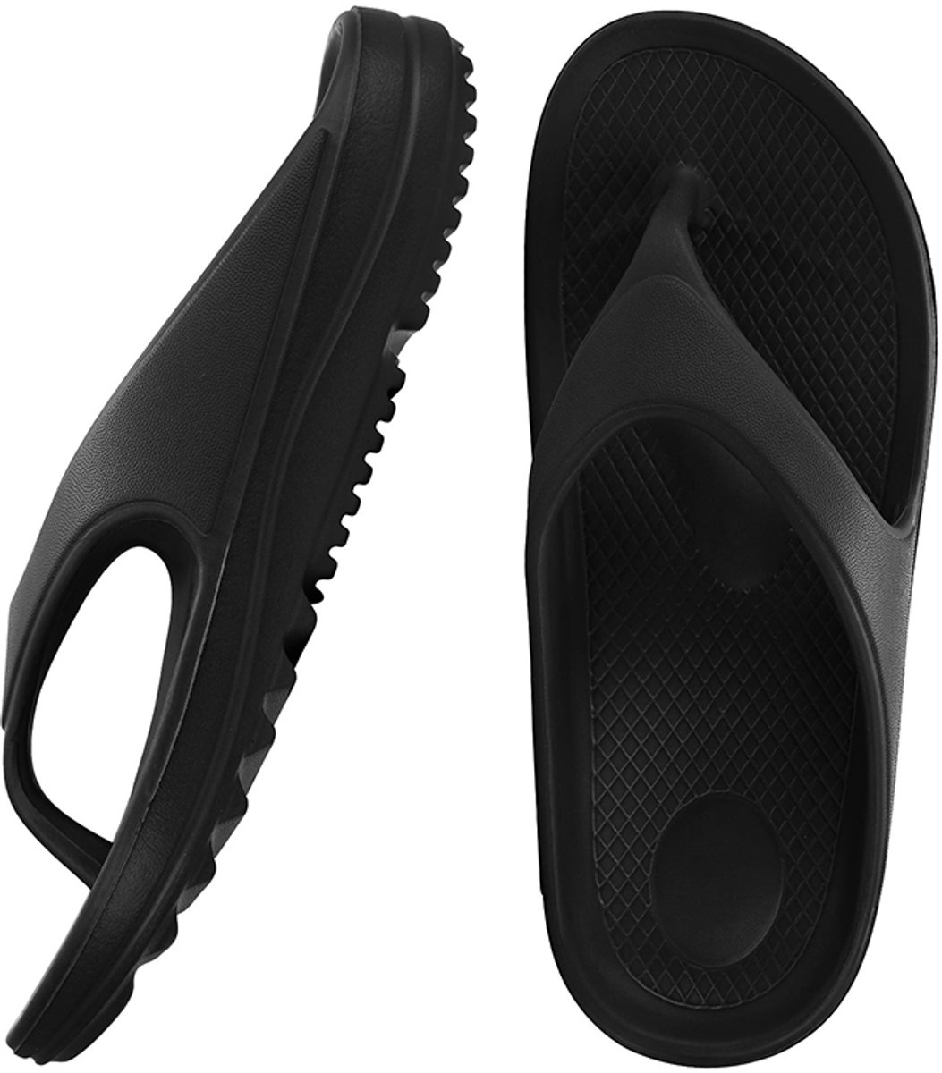 OLANLY - Ergonomic Flip-Flops - Dames Slippers - Anatomic Dames Slippers - Zwart