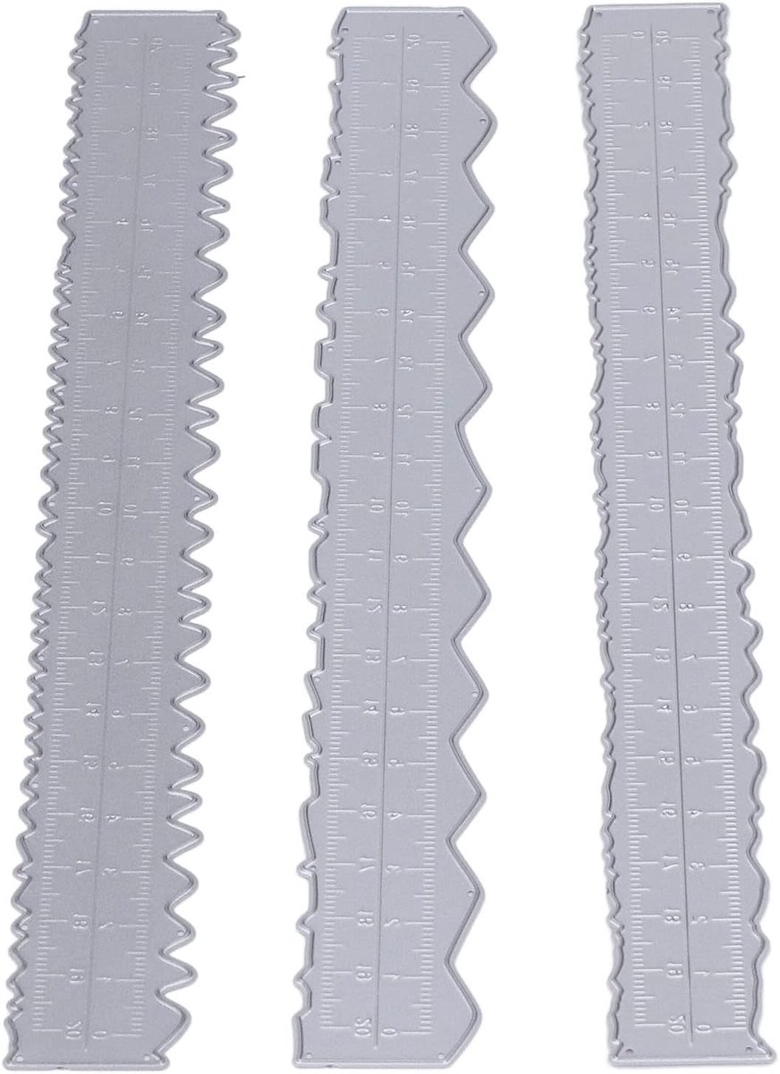 Metalen Liniaal voor Papier Scheuren, Creatieve Snijtemplate voor Kaarten Maken en DIY Ambachten - 3 Stijlen