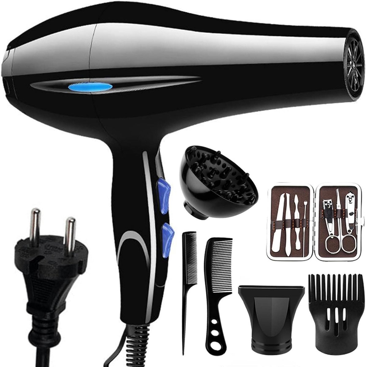 Professionele haardroger - Haarstyling tool - Haar Snel Drogen - Krachtige luchtstroom - 800 W - Zwart
