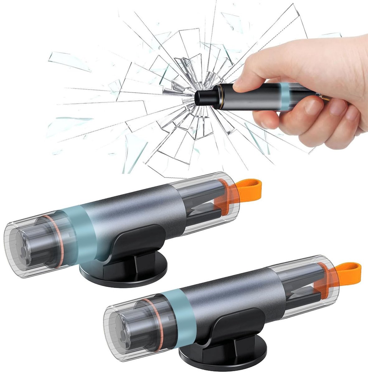 Omgoods - Auto Noodhamer met Gordelsnijder 2 Stuks