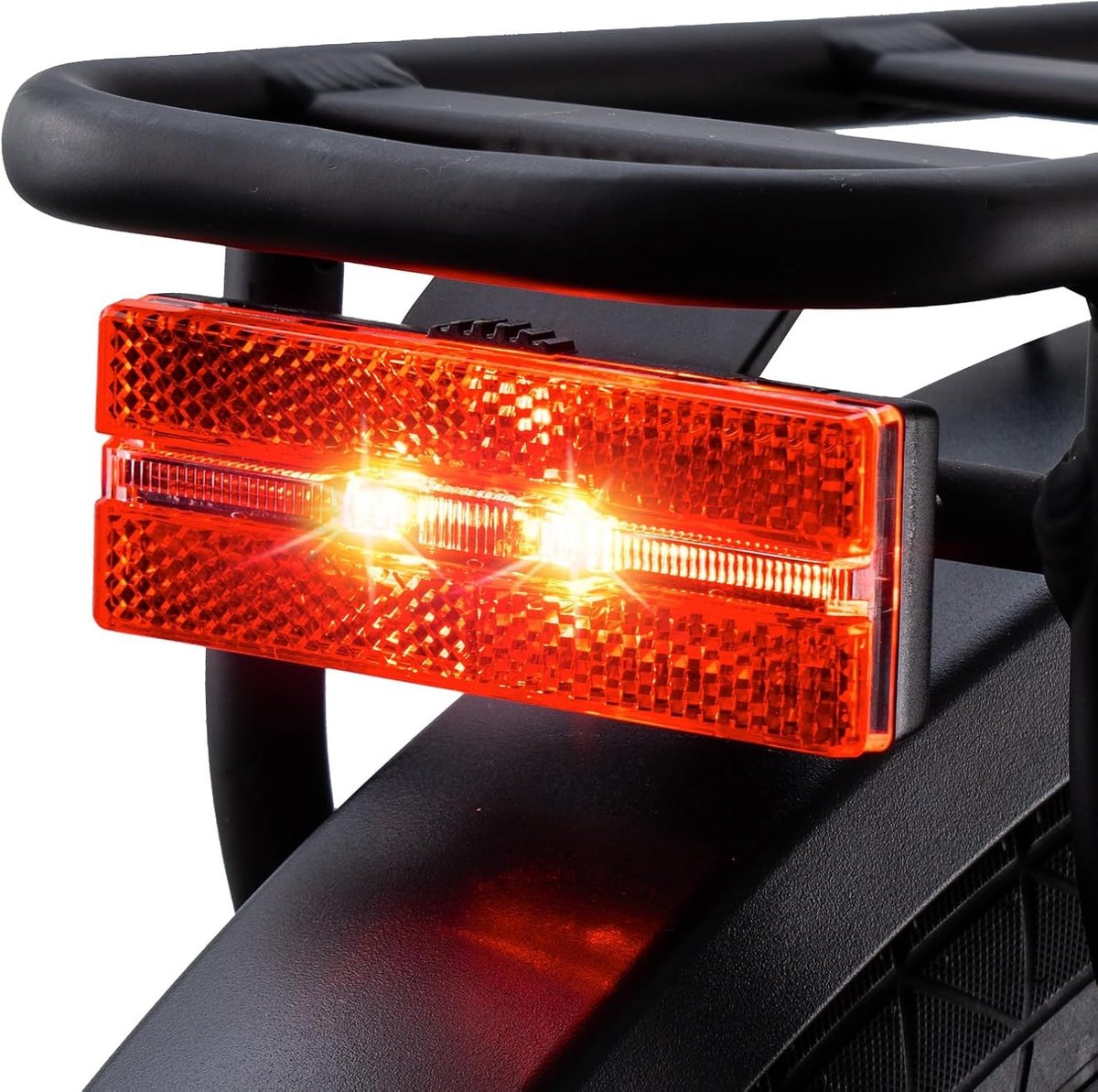 Hondenmand fiets bagagedrager - Zwart - 50-80 mm Schroefafstand - LED Achterlicht met Reflector - Voor Veilig Nachtfietsen