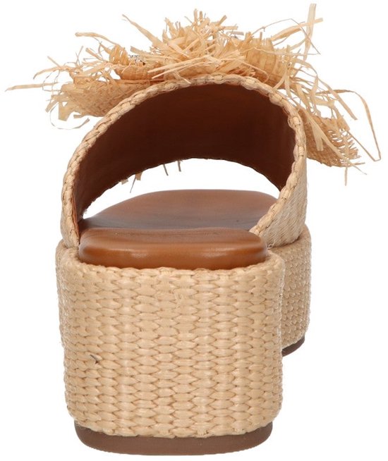 La Strada Platform Sandaal Beige Raffia - Damesschoenen - Maat - 40