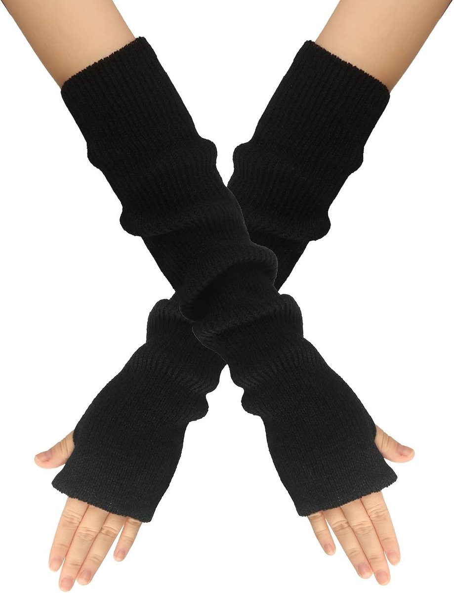 Comfortabele Winter Armwarmers en Polswarmers, Lange Vingerloze Handschoenen, Gebreide Accessoires voor Dames