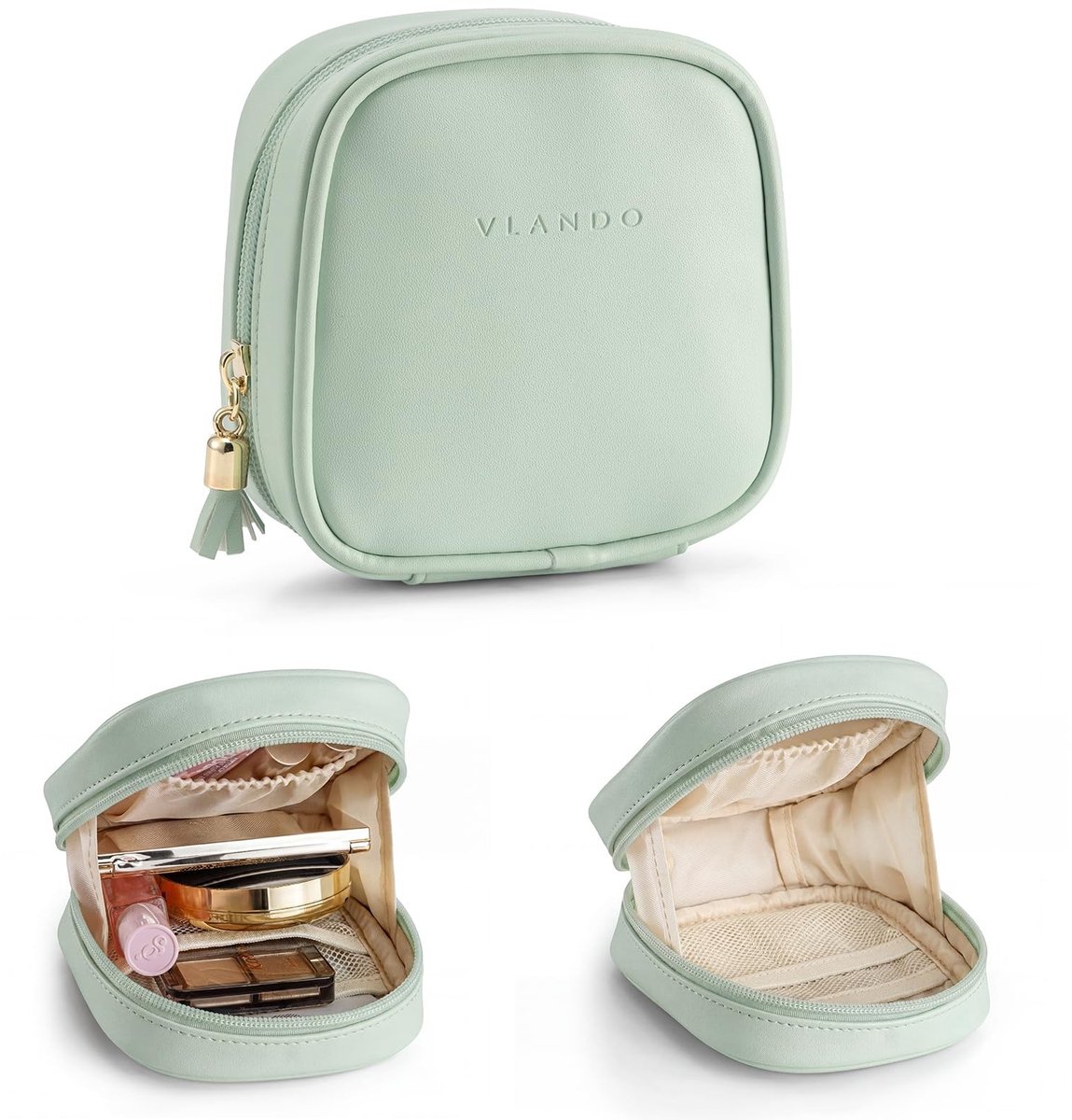 Omgoods - Kleine Cosmetica Tas voor Dames met Waterdichte Makeup Tas, Appelgroen