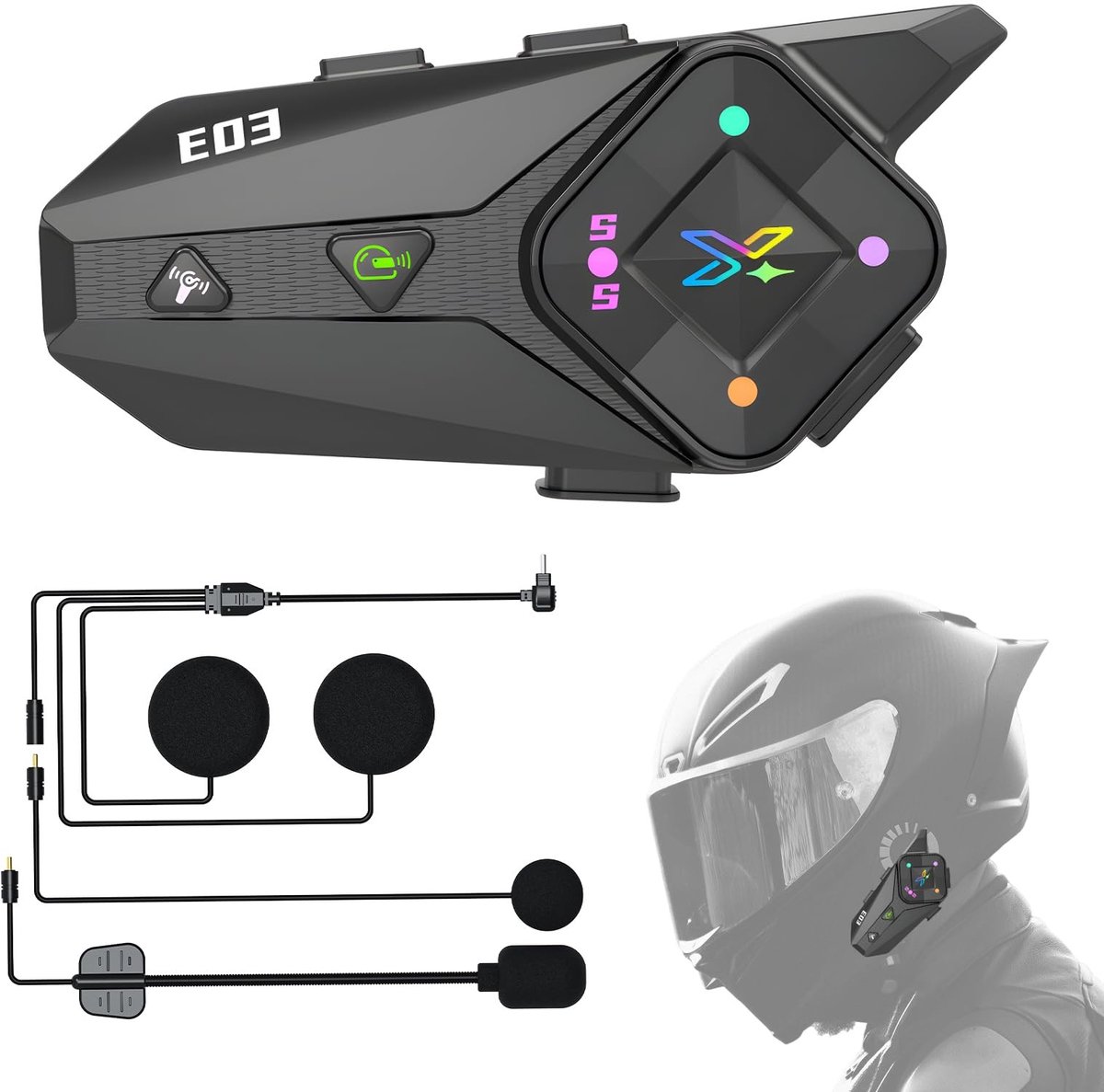 Omgoods - Bluetooth Intercomsysteem voor Motorhelmen