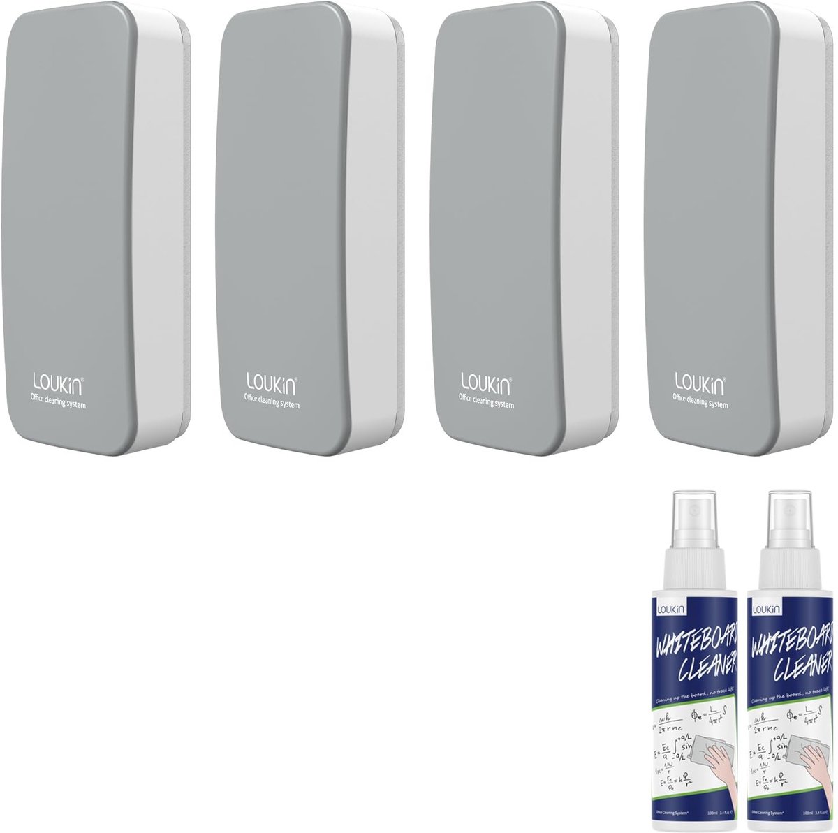 Omgoods - Set van 4 Magnetische Whiteboard Erasers met Schoonmakers