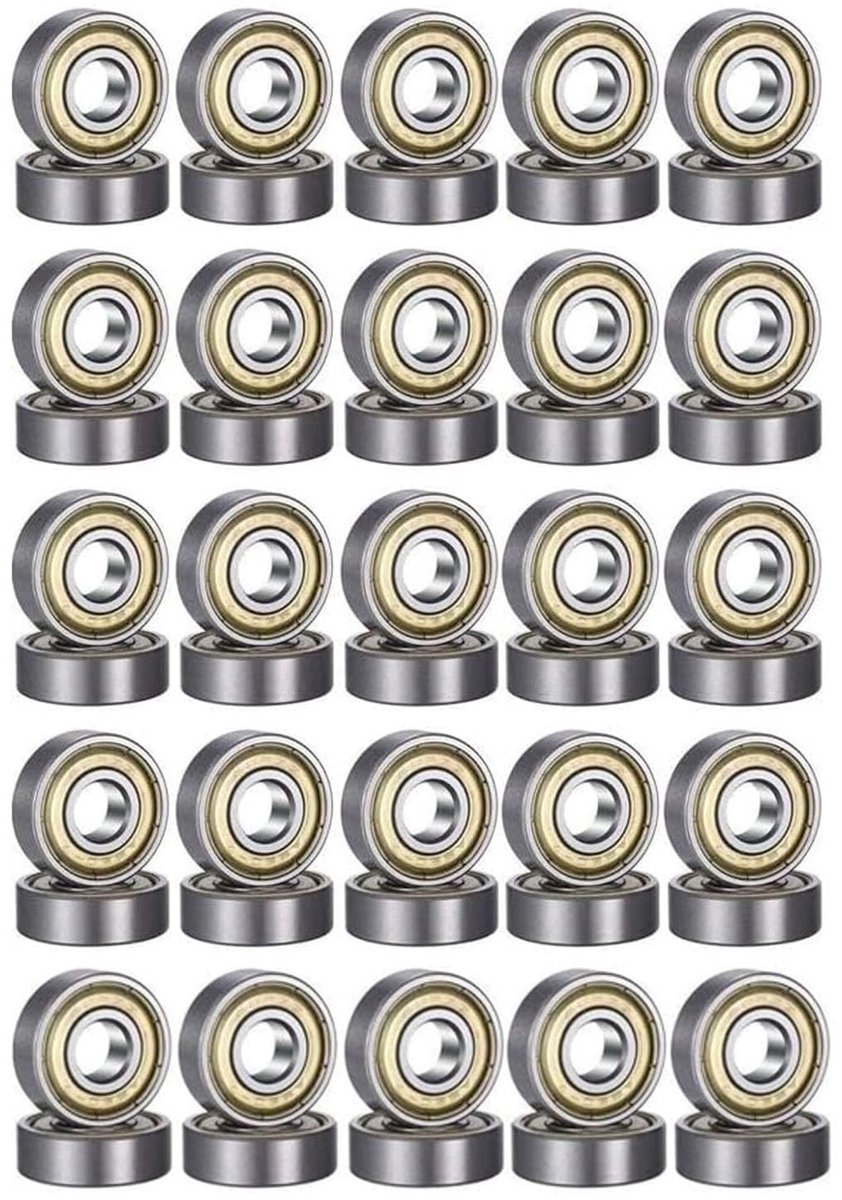 Omgoods - Set van 50 Miniatuur Kogellagers 608ZZ voor Skateboards en Scooters