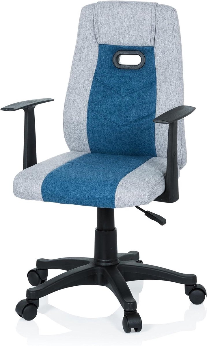 Kinderbureaustoel - Stoel voor bureau - Comfortabel werken - In hoogte verstelbaar - 105 cm hoog - Grijs blauw