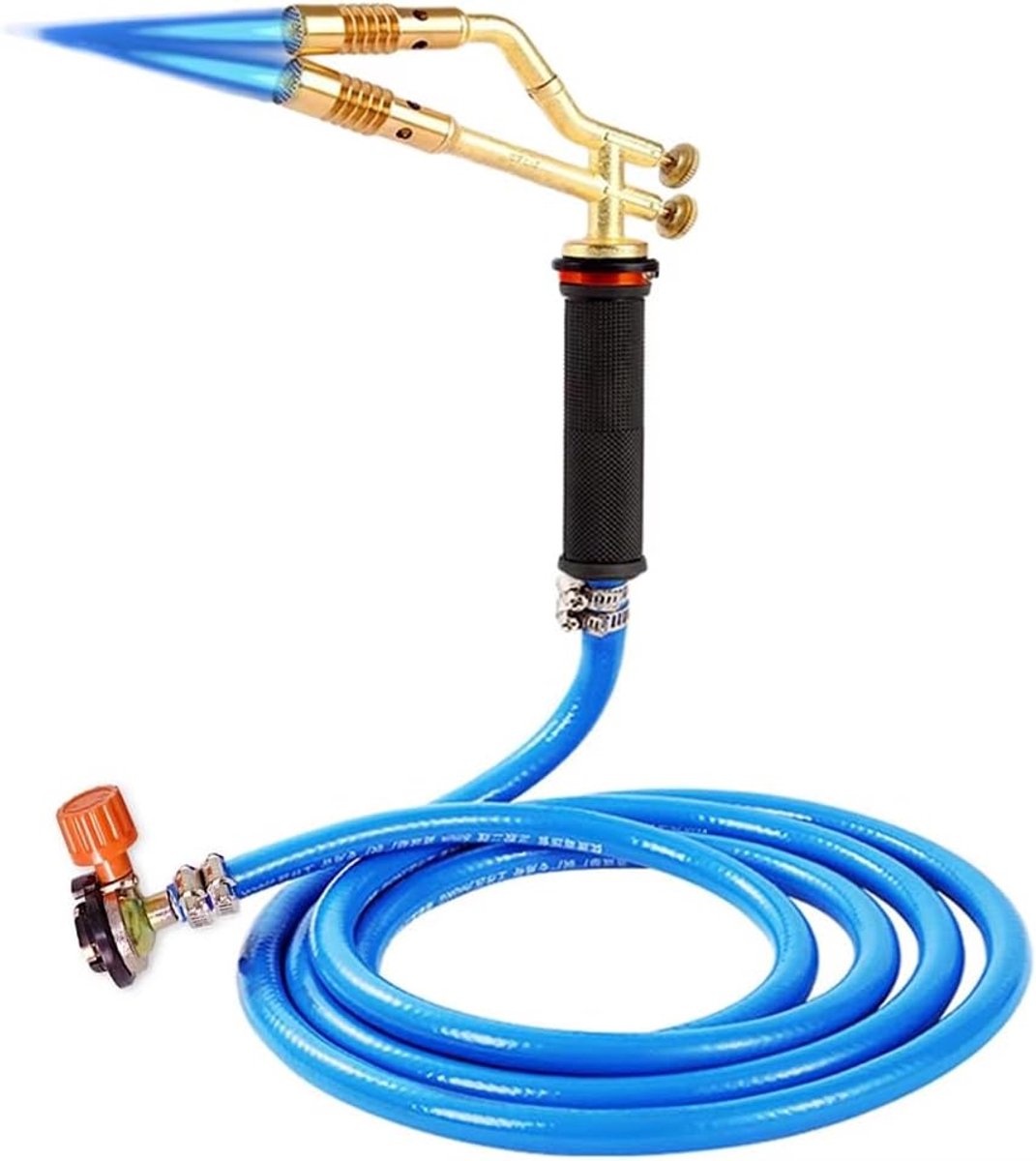 LPG-lasbrander met dubbele kop, gasbrander voor airconditioning, lasbrander voor koperen buizen