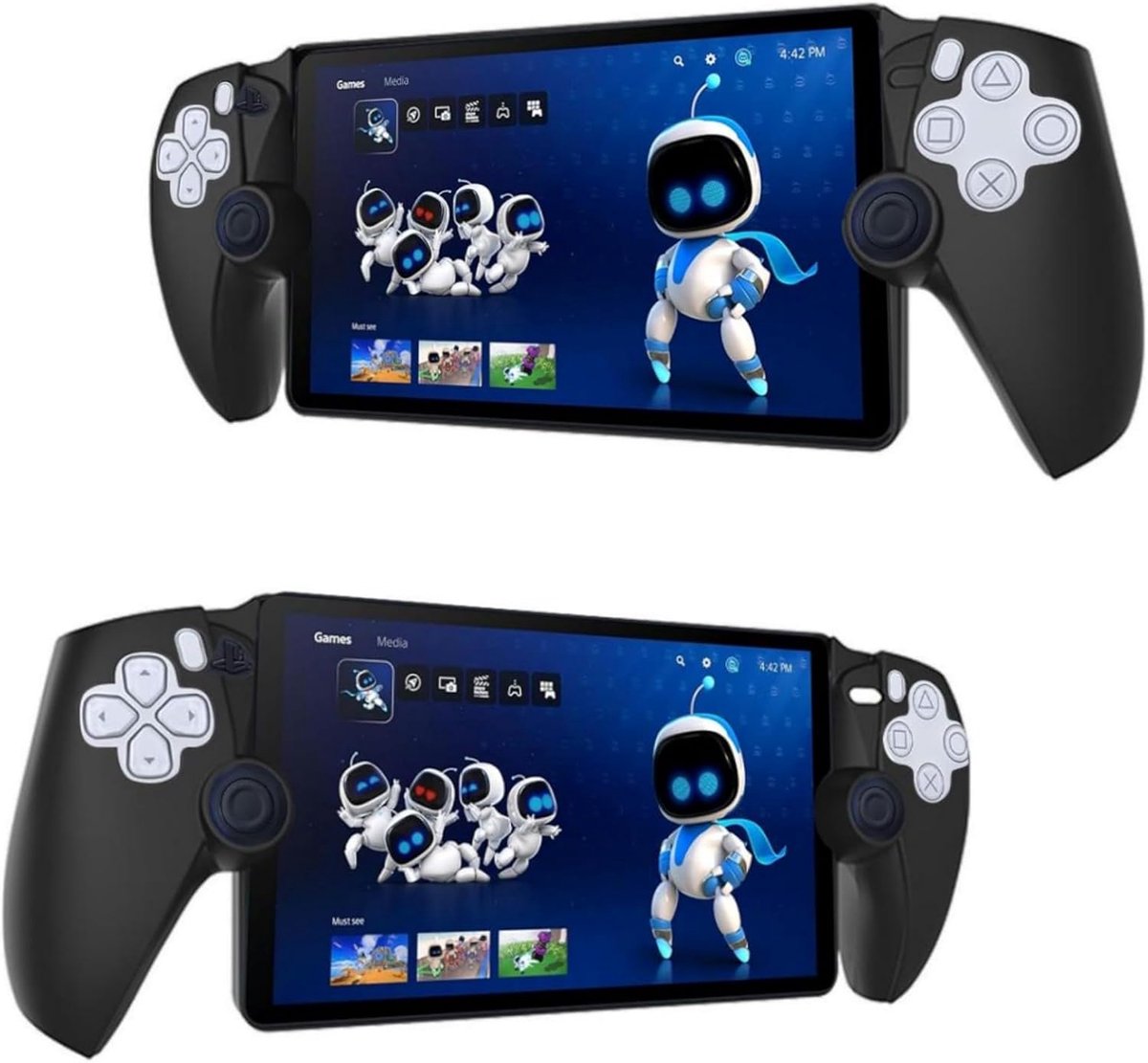 Hoes voor Sony PlayStation Portal, anti-kras- en stootvaste zachte siliconen beschermhoes voor Sony PlayStation Portal, zwart