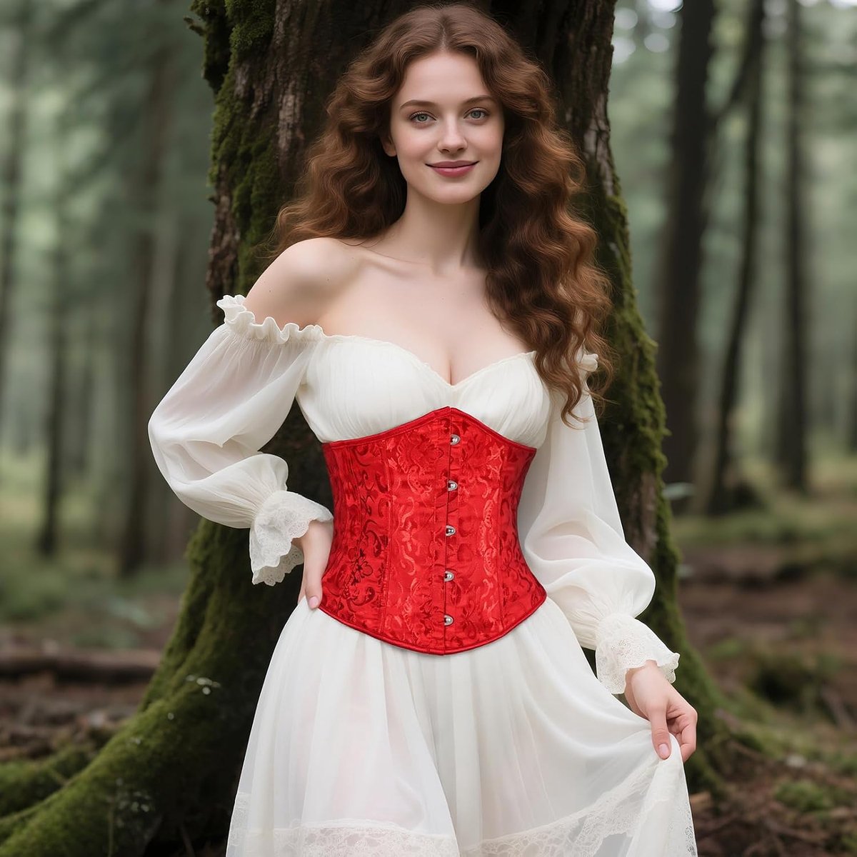 Bustiers, onderborstkorset, satijn, kanten up, waist-cincher voor Halloween en carnaval, XS-XXL