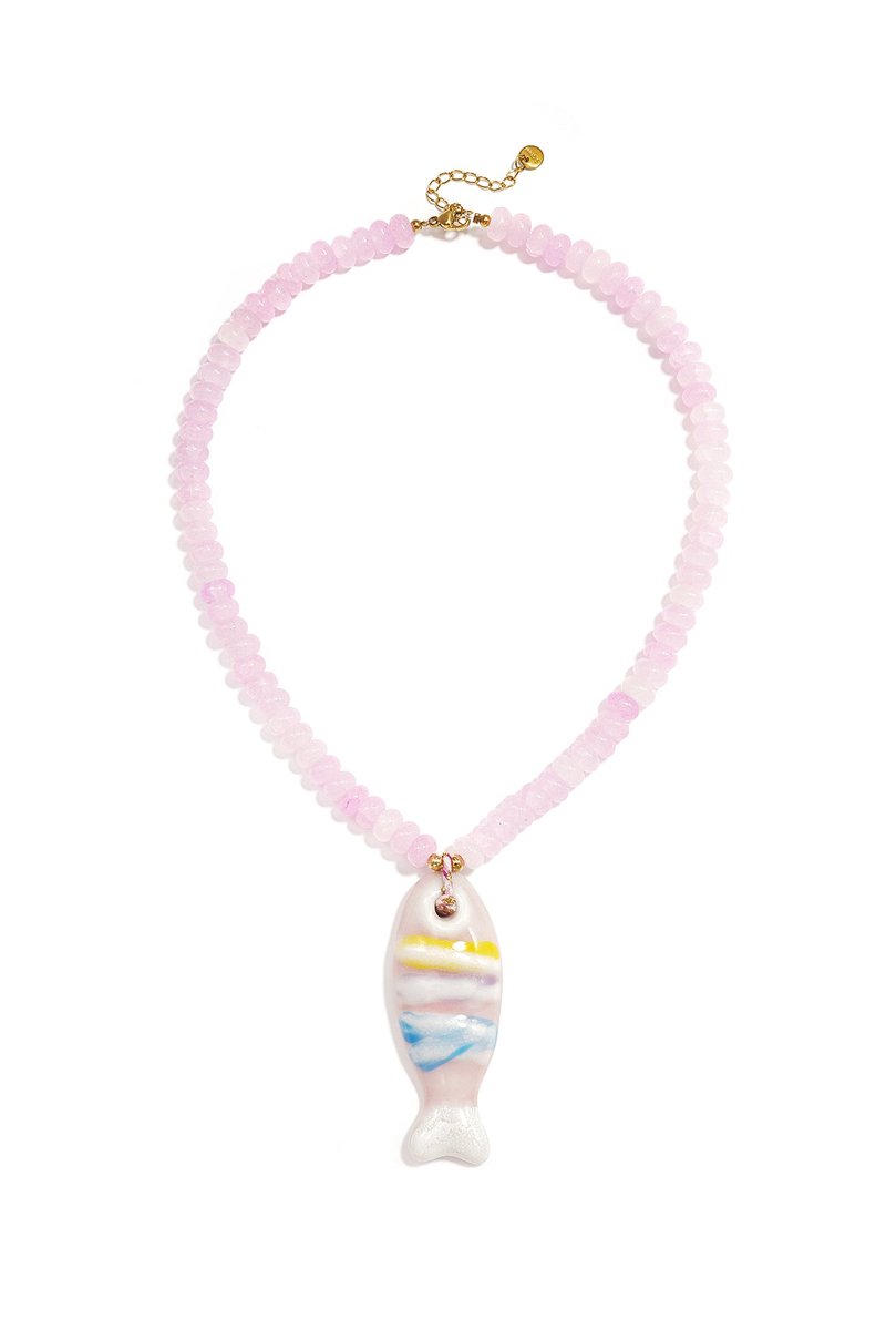 Keramische Kralenketting met Vismotief – Vacation / Beach Romantic Series - Roze