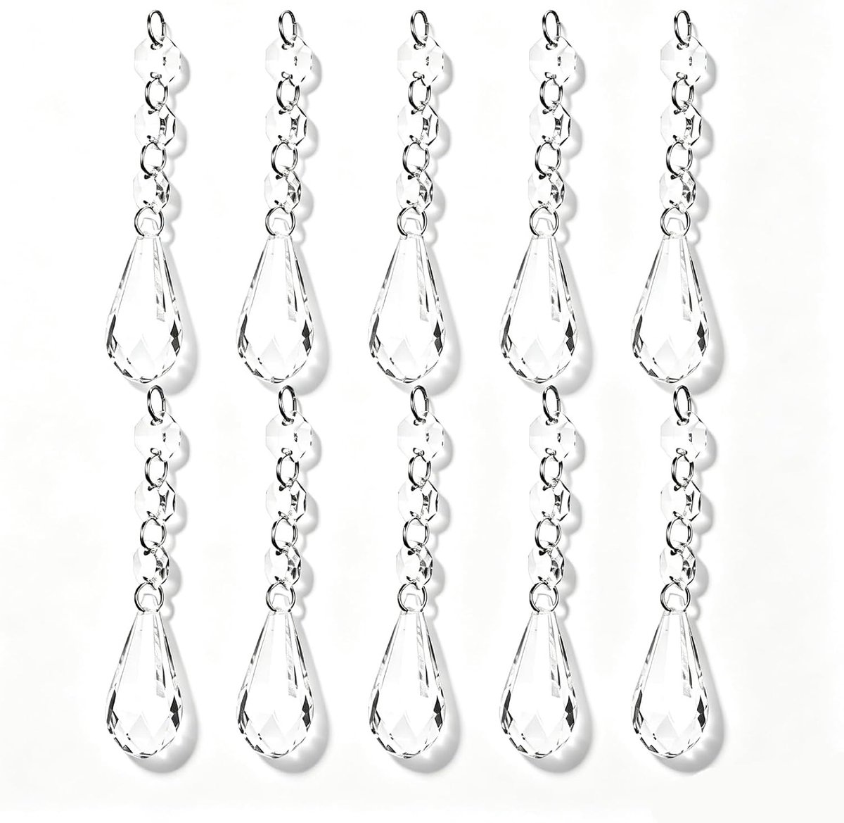 Kralen Kerst Ornamenten, Clear Kerst Ornamenten Kroonluchter Kristallen, Kristallen Kroonluchter Kralen Opknoping Kristallen voor Decoratie