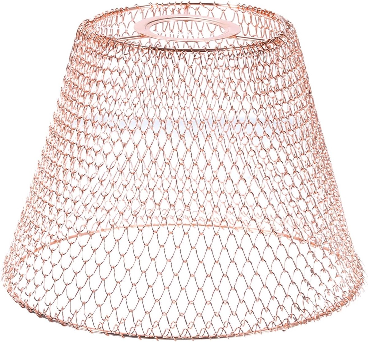 Mesh Lampenkap, Metalen Retro Industriële Hanglamp Schaduw Opvouwbare Lampenkap Cover voor E26/E27 Lamp Socket Kroonluchter, Rose Goud