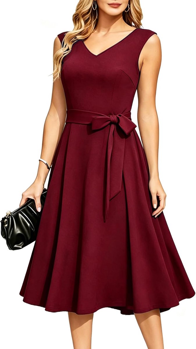 Cocktailjurk voor dames, elegante avondjurk, feestelijke bruiloft, partyjurk, petticoat, jurk, vrijetijdsjurk