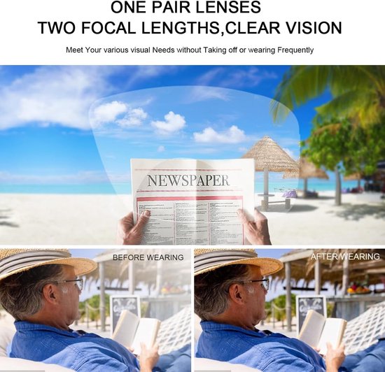 Fotochrome bifocale leesbril, blauw licht, blokkerende blauwlichtfilter, computerbril, UV400-bescherming, zonnebrillezer, volledige rand, outdoor zonnelezer, voor dames en heren — afbeelding 2