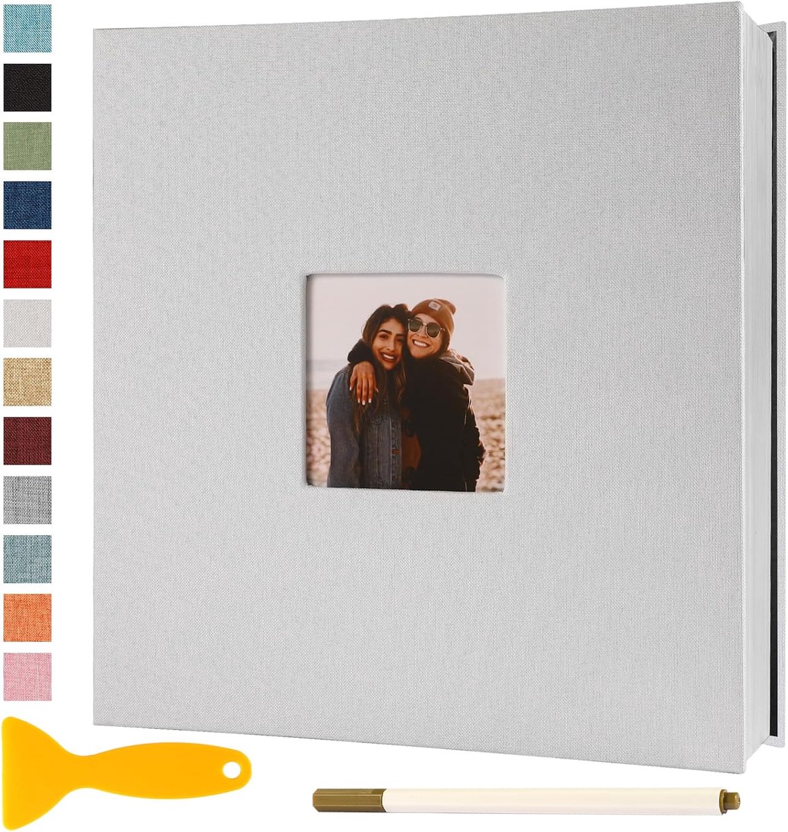 Fotoalbum Zelfklevend 28x27 Groot Scrapbook, 60 Bladzijden Wit | Fotoboek Baby Trouwen Gastenboek