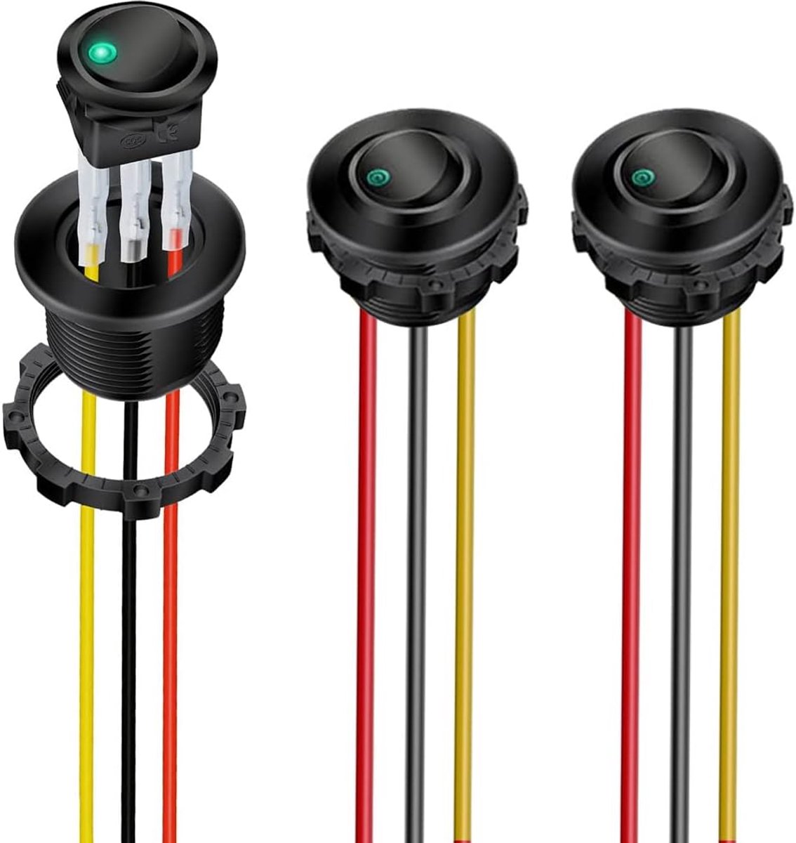 Schakelaar AAN/UIT met Ronde Schaal 3-pins 12DC-20A/24VDC-10A Tuimelschakelaar voor Auto-Autovrachtwagen