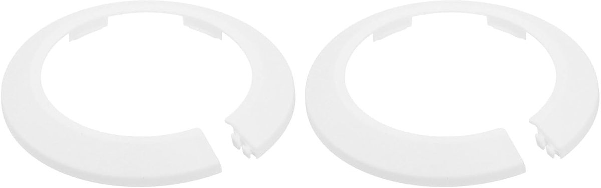 Patchplaat, 2 stuks, 90 mm, voor 3,5 inch buitendiameter, sleufflens, decoratieve waterslangafdekking, afdekplaten van PP-kunststof (wit)