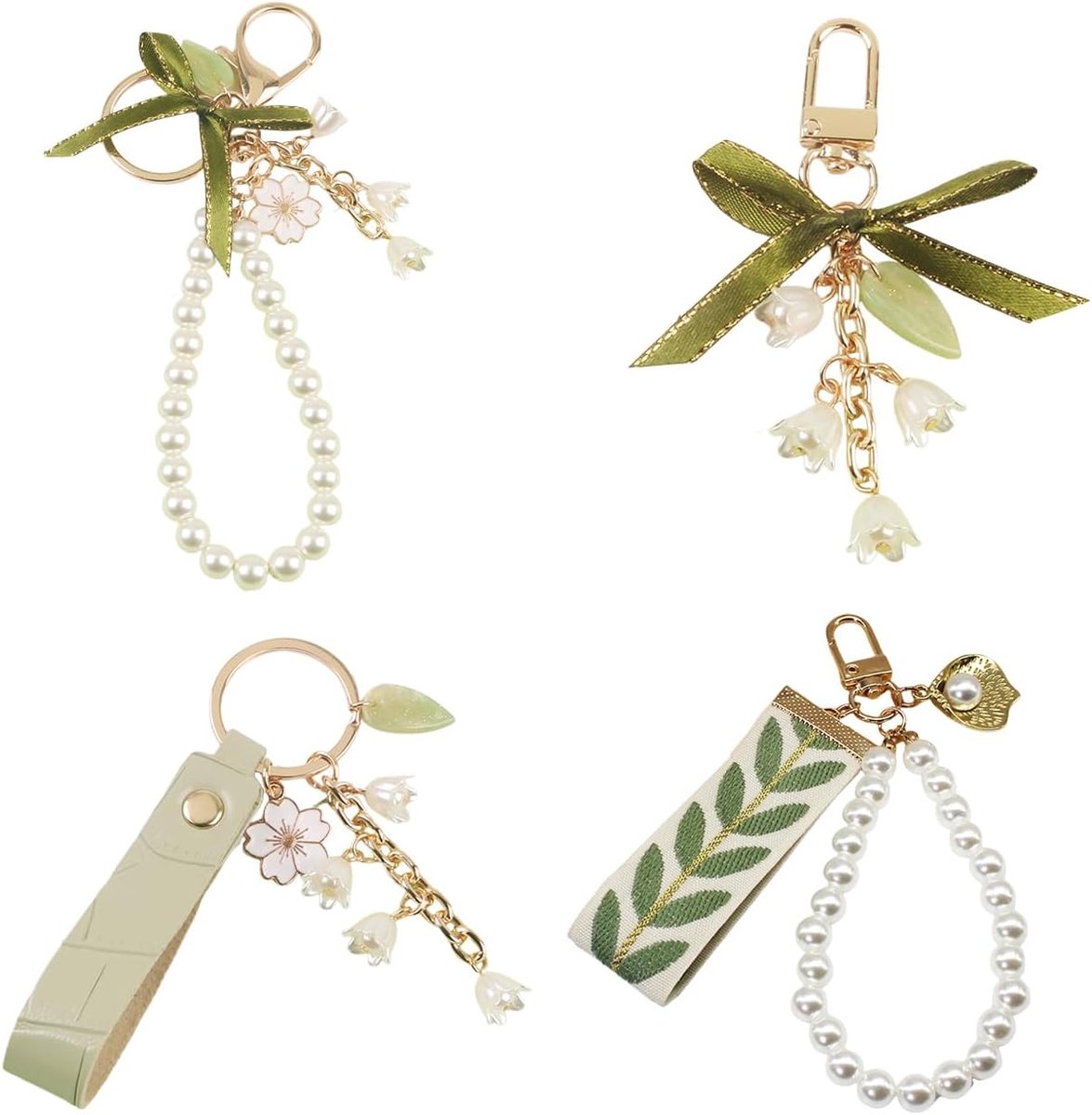 4 Stks Bloem Kraal Hanger, Auto Sleutelhanger Hanger, Handtas Decoratie Hanger, Creatieve Meisje Verjaardagscadeau.
