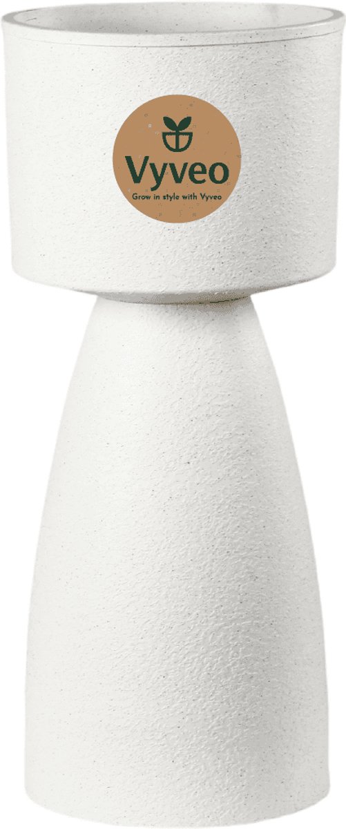 Vyveo - Bloempot Pillar - 33x75 - Wit - Bloempot voor binnen en buiten - Lichtgewicht - Breukbestendig - Vorstbestendig - UV-bestendig