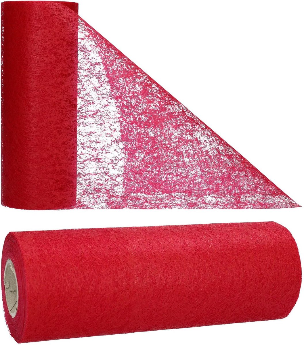 Vlies tafelband tafelloper voor bruiloften, communies, doopfeesten en alle feesten Afmetingen: 23cm/25m rol (bordeaux, vlies)
