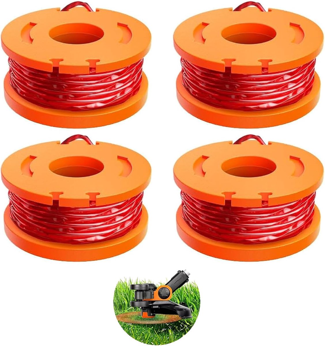 Spoelen, werkt met, alle grastrimmers met 20 V, spoel voor grastrimmer, trimmer, spoelmodel WA0010 WA0004 Ø 1,65 mm, 3 m lengte grastrimmerspoelen