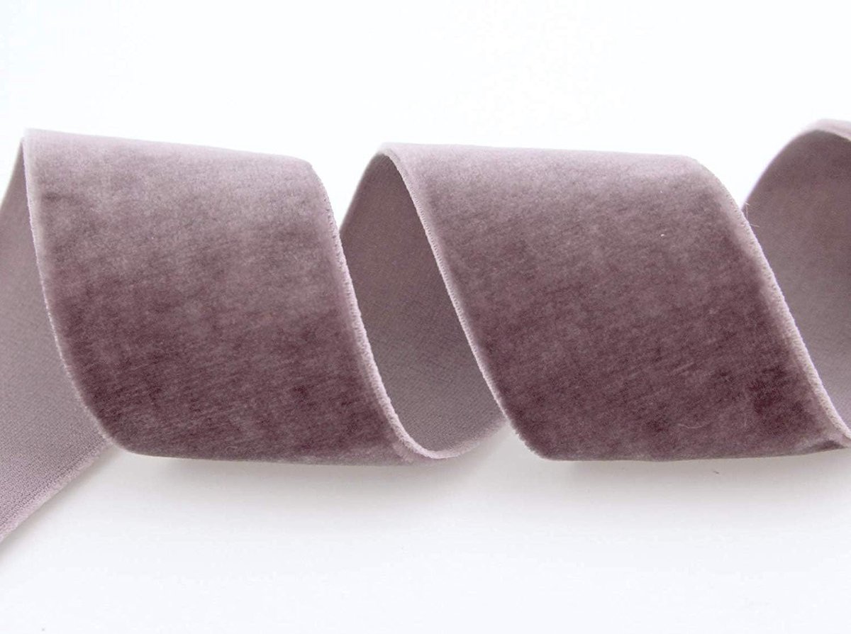 3 m x 36 mm fluwelen lint ROZE-GRIJS Oud roze donker (263 Colonial Rose) decoratief lint velours eenzijdig fluweel scherpe rand fluwelen lint om te naaien decoreren