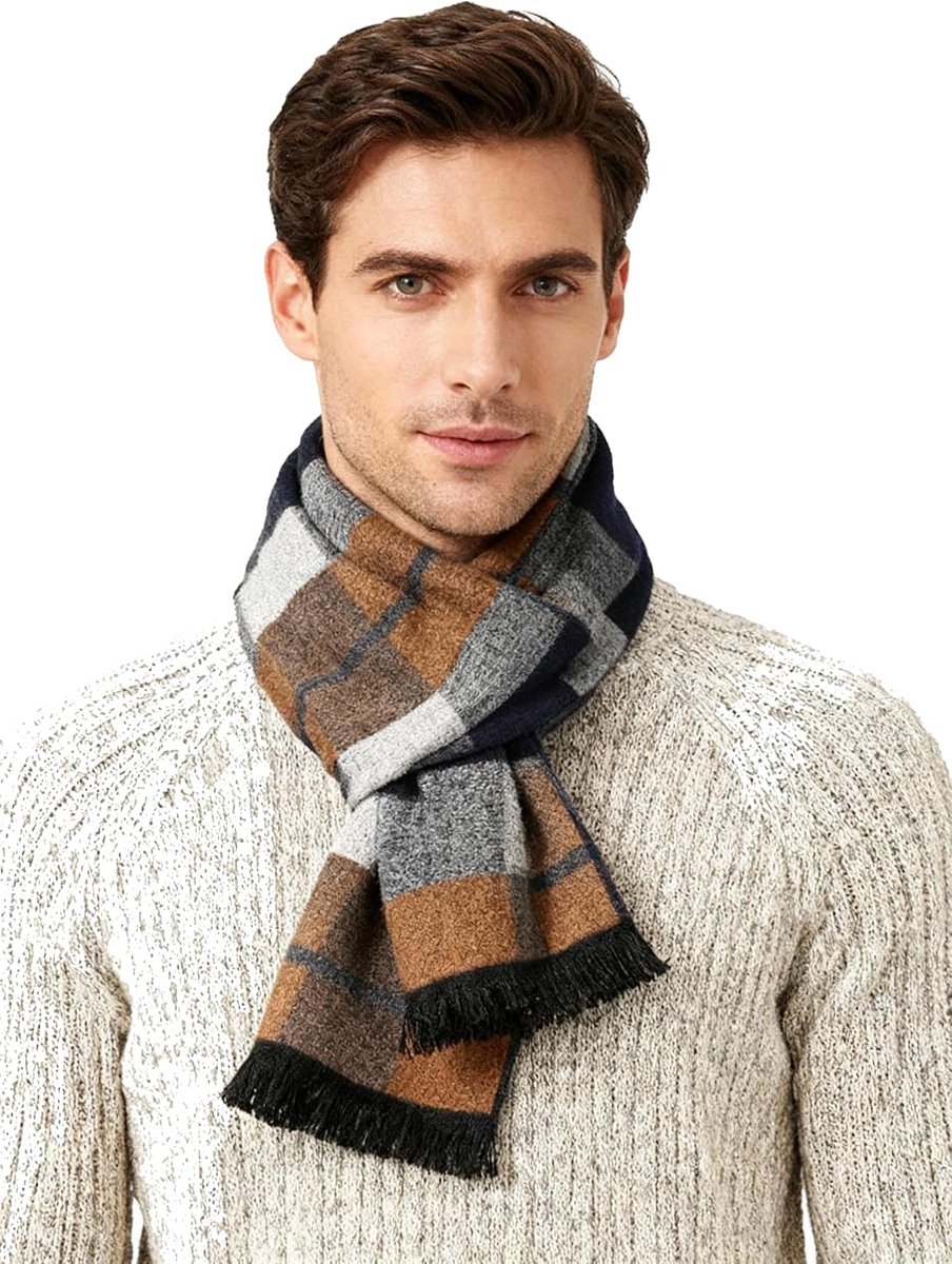 Mannen kasjmier sjaal klassieke Houndstooth Plaid vrije tijd zakelijke halsdoek
