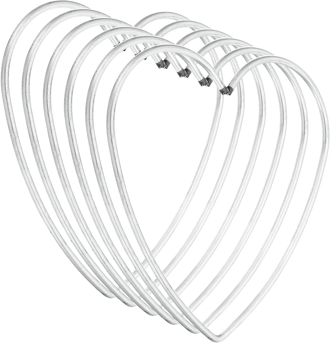 10 cm dromenvanger ringen, 6 stuks metalen hartvormige macramé krans bloemen ring hoepel voor thuis doe-het-zelf handwerk bruiloft muur opknoping decoraties, zilver