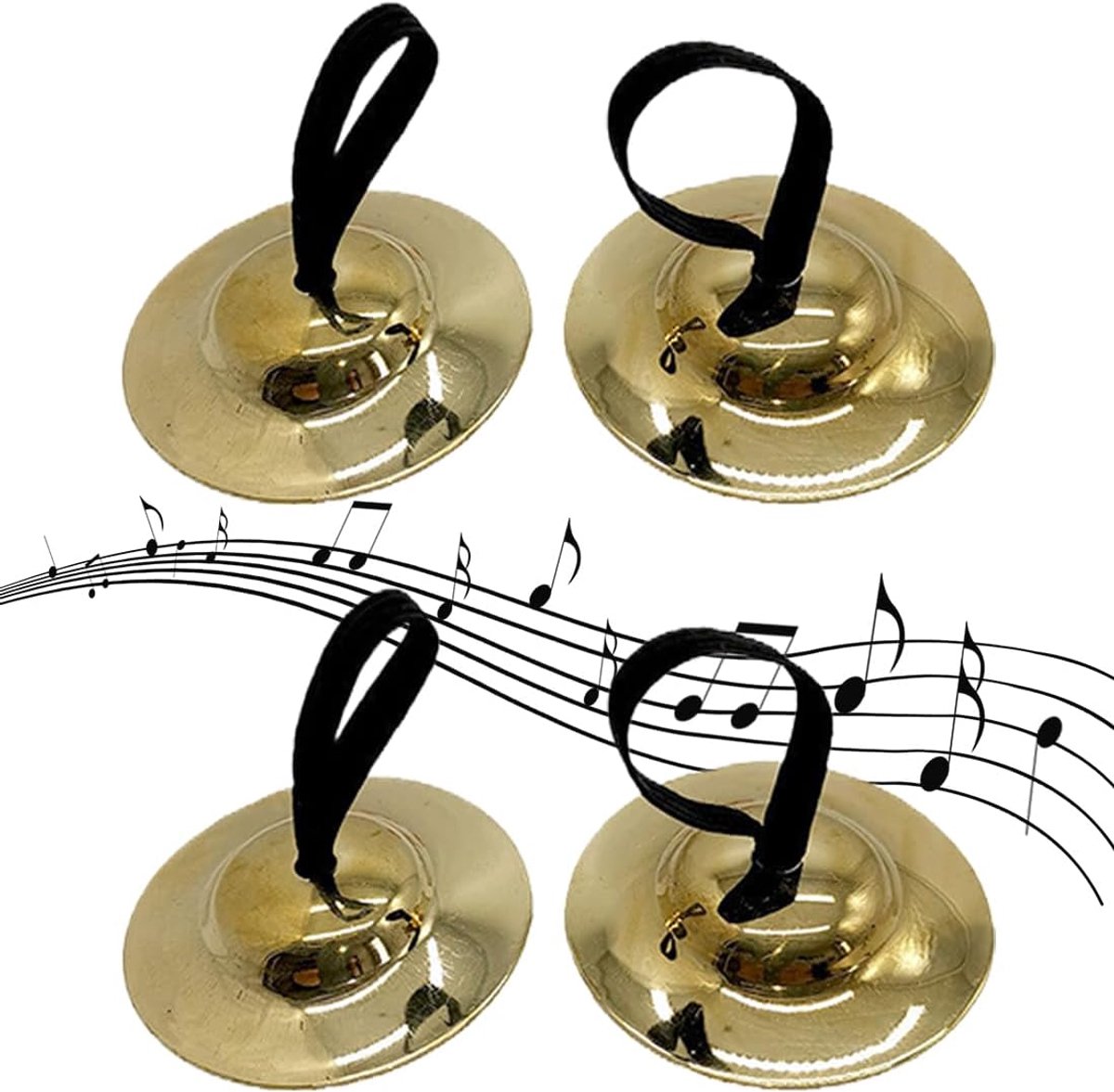 2 paar vingerplaten van messing voor buikdans, muziekinstrumenten voor dansers en avondfeesten
