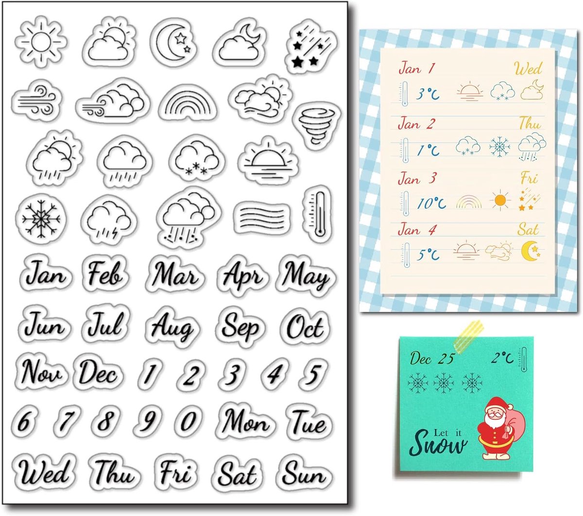 Clear Stempels voor Planners Mini Weer Week Rubber Siliconen Zeehonden Stempel voor Kalender Planner Decoratie en DIY Scrapbooking