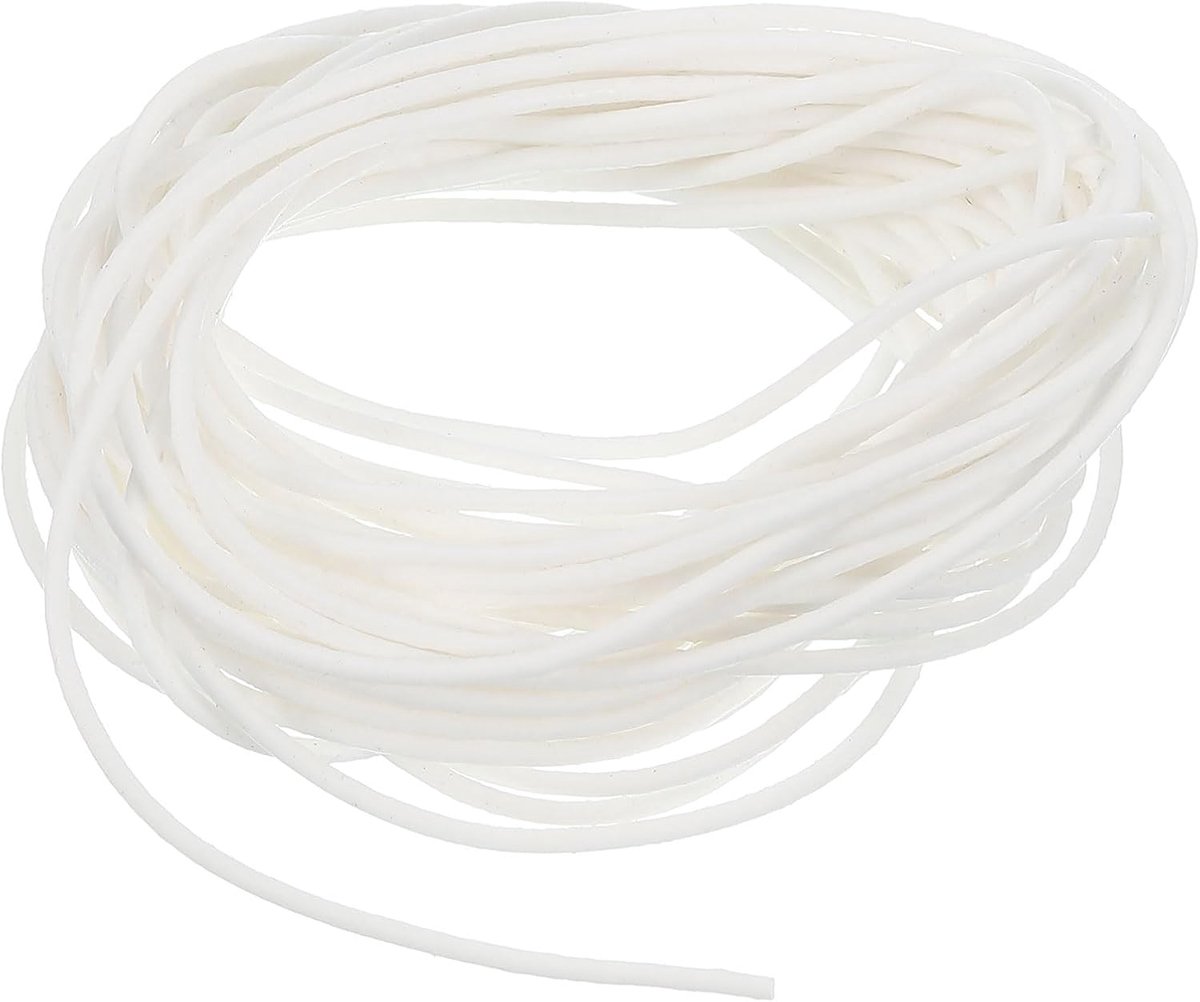 Afdichtingstape van siliconenschuim, diameter 1,2 mm, lengte 5,5 m, rubberen afdichting, ronde rubberen leiding voor lagers, tapijten, schuimslangen - wit