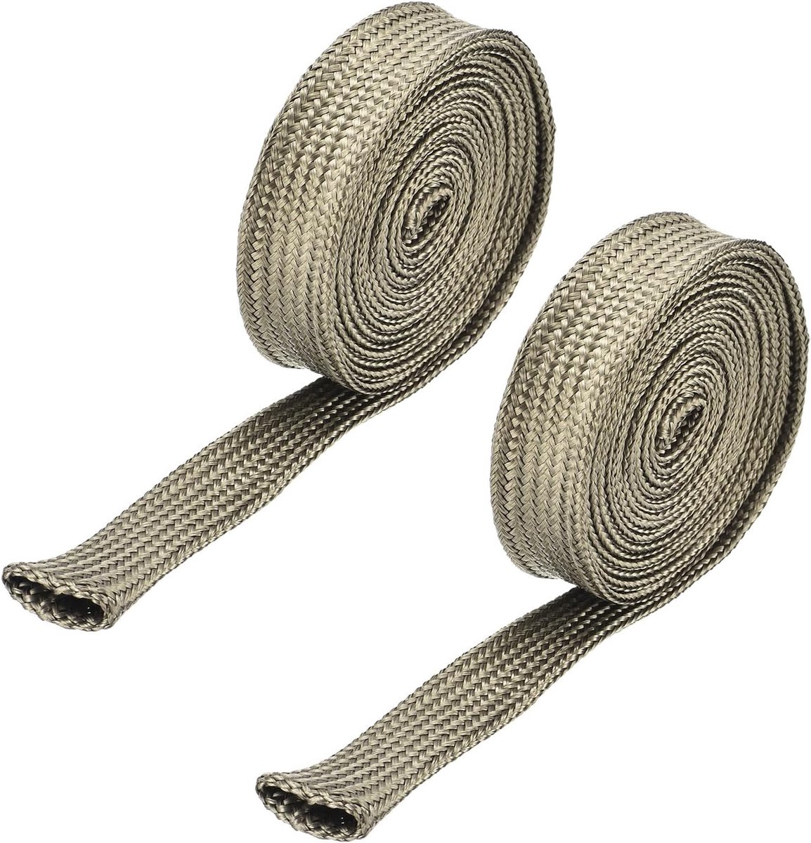 Hittebeschermingsmouwen, 2 stuks, 1,5 cm ID, 16 m, hittebeschermingsmouwen voor auto, kabel, hittebescherming, warmtebescherming, hittebescherming, warmtewikkeling, 800 graden, titaniumkleur