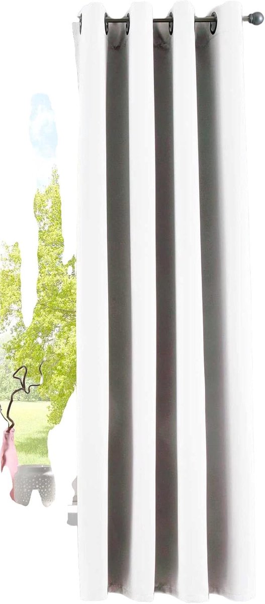 Ondoorzichtig »Newyork« wit H x B 160 x 140 cm 1-pack thermo-gordijn verduisteringsgordijn blackout oogjes geluidsisolerend Öko-Tex UV-bescherming vouwhouder 201920600