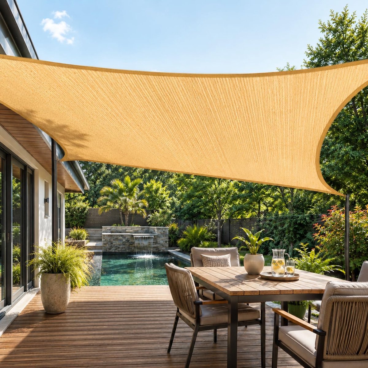 Schaduwnet met tot 80% UV-blokkeringspercentage, geschikt voor tuinen, patio's, kassen, pergola's en plantenbedekking. Hoge-dichtheid polyethyleen schaduwgaas. (2 x 3 m)