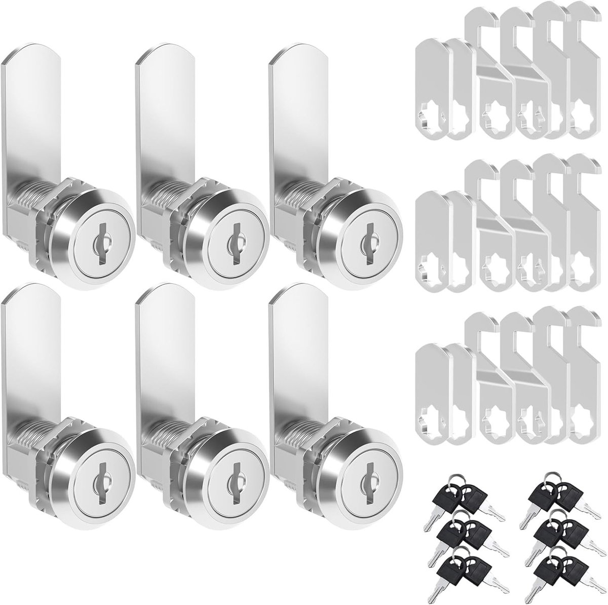 Brievenbusslot - Zink - 20 mm - Met 4 Verschillende Slotplaten - Voor Meubels en Brievenbussen