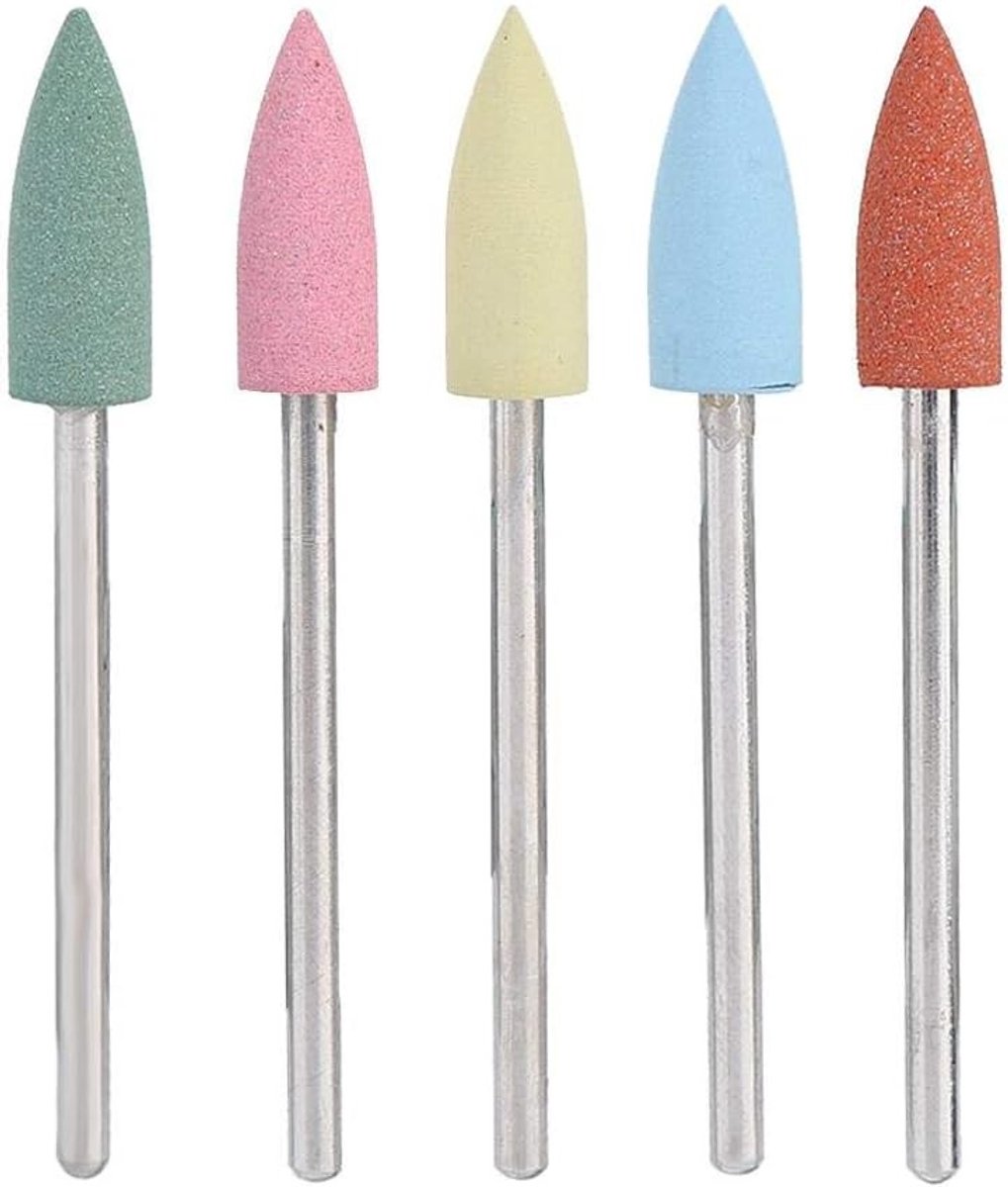 Nagelboren Bits Kit - Roze - 5 stuks - Siliconen Nagelpolijstkoppen voor Manicure en Pedicure
