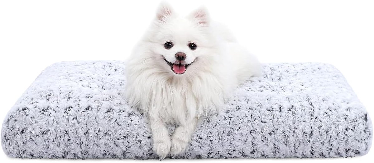 Hondenmand voor Kleine Honden - Antislip & Machinewasbaar - voor Bench, Mand & Reis - voor Kleine Rassen - Grijs - 53*74cm - 1 Stuk