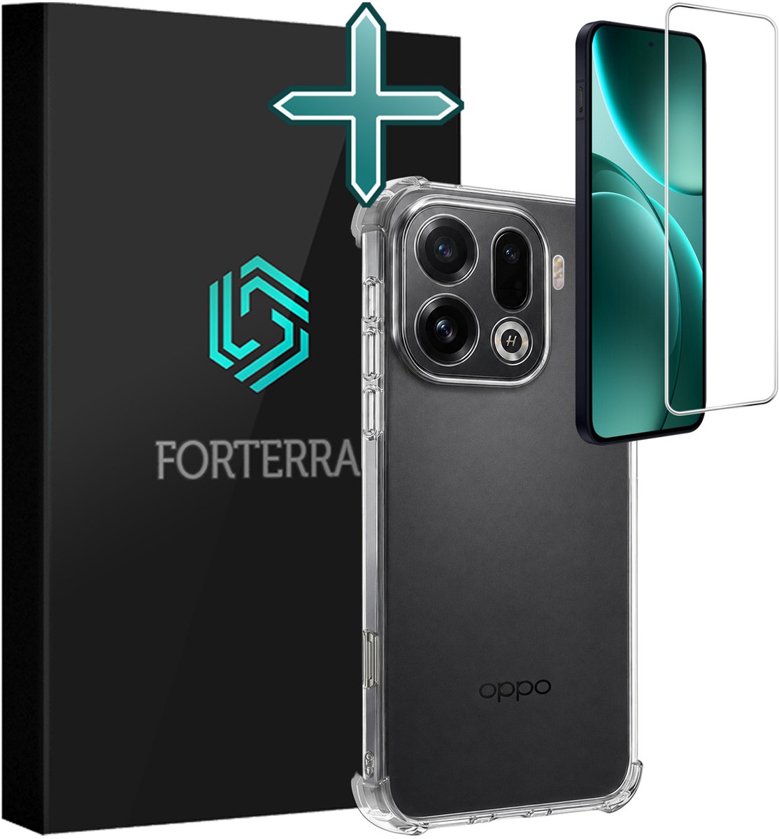 Hoesje Met Screenprotector - Geschikt voor OPPO Find X9 Pro - Sterk & Shockproof - Back Cover - Siliconen Case - Telefoon Hoes - Shock Proof - Transparant
