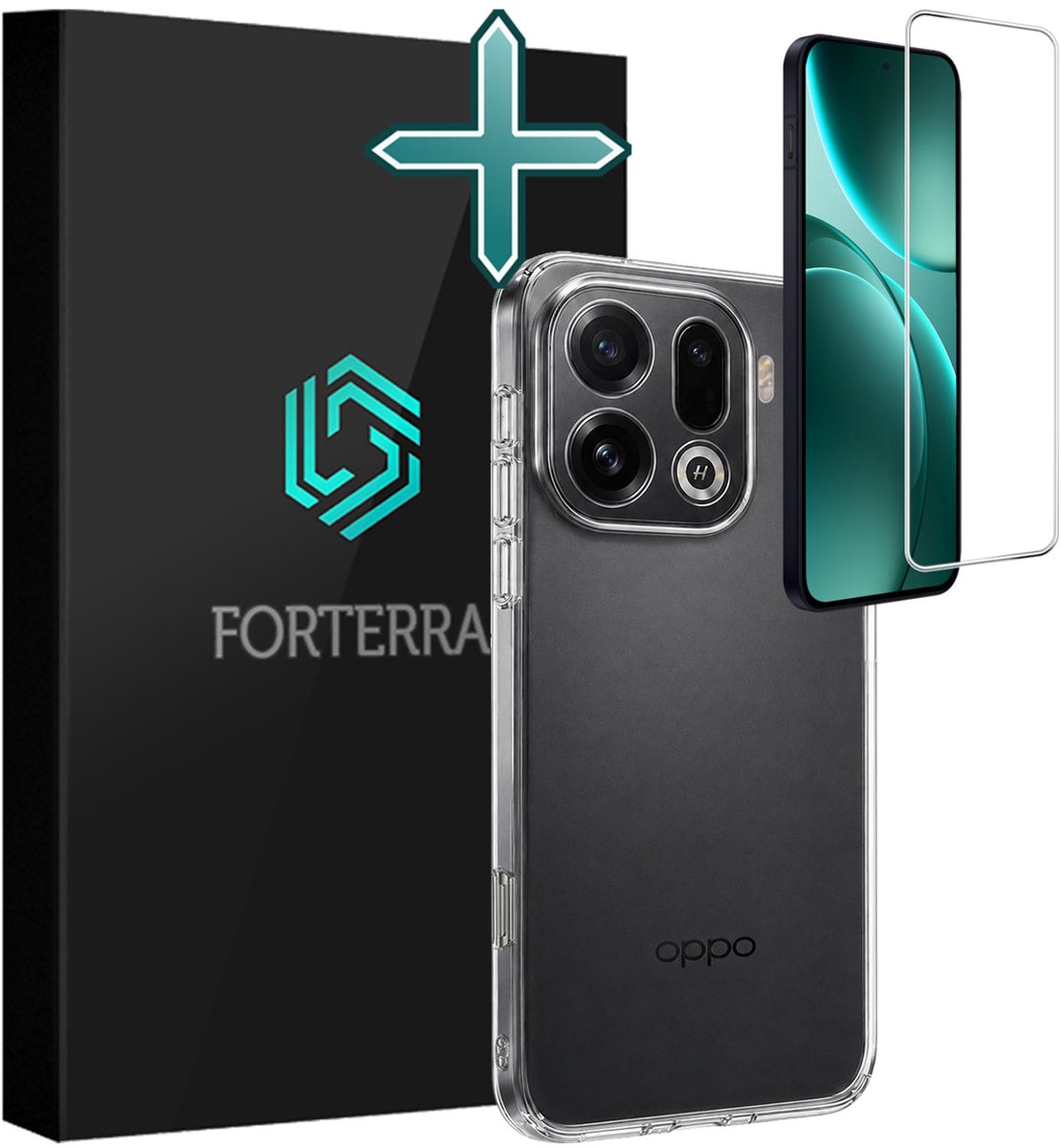 Hoesje Met Screenprotector - Geschikt voor OPPO Find X9 Pro - Sterk & Shockproof - Telefoon Hoes - Back Cover - Siliconen Case - Transparant