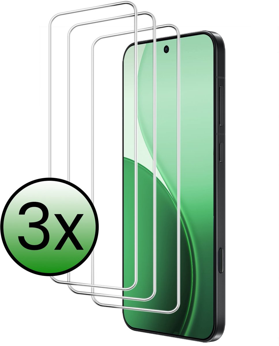 Screenprotector - 3 Stuks Geschikt voor Oppo Reno 14 - Extra Sterk - Beschermglas - Gehard Glas - Tempered Glass - Screen Protector