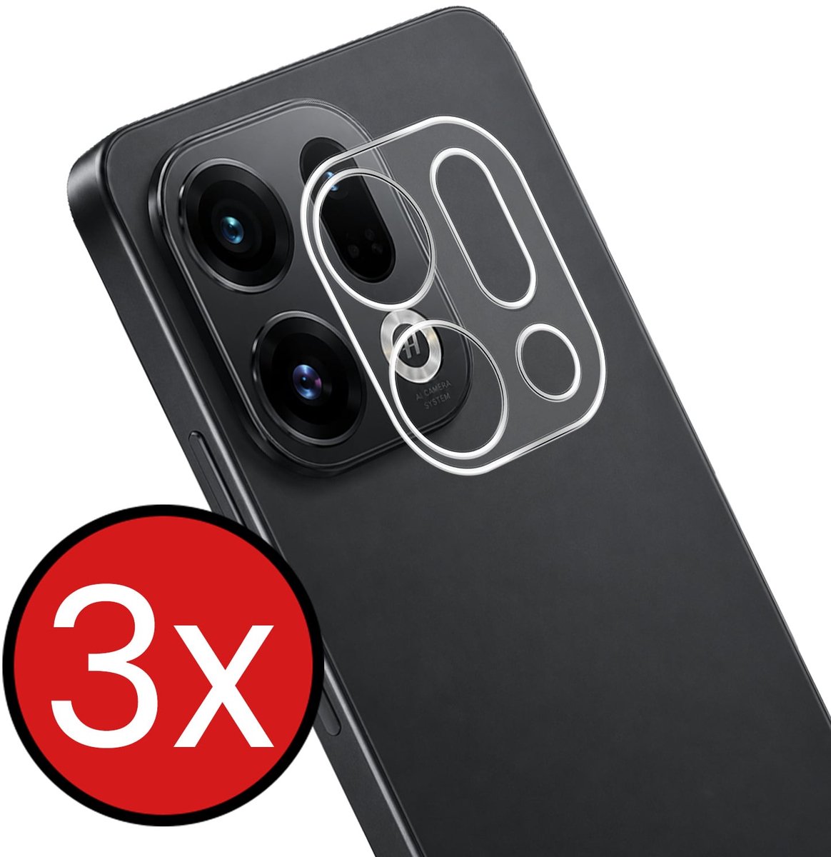 Camera Lens Protector - 3 Stuks - Geschikt voor OPPO Find X9 - Camera Screenprotector - Beschermglas - Gehard Glas - Tempered Glass - Screen Protector
