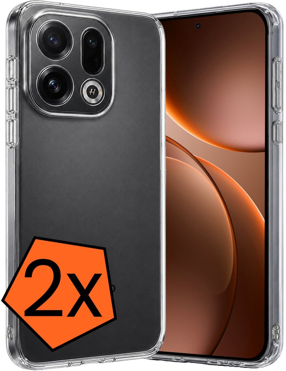 Hoes - 2 Stuks - Geschikt voor OPPO Find X9 - Sterk & Shockproof - Case Siliconen - Back Cover - Telefoon Hoes - Transparant