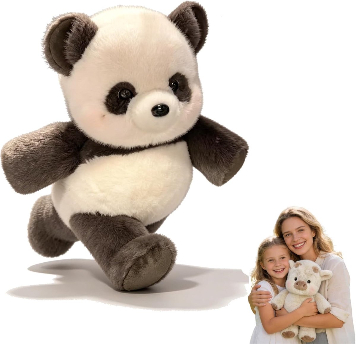 Casalora – Pluche Knuffel – Rennende Panda Serie Pop – 45cm – Rennende Pluche Panda met Bewegende Benen – Schattige Panda Knuffel – Schattig – Zacht – Comfortabel – Zwart